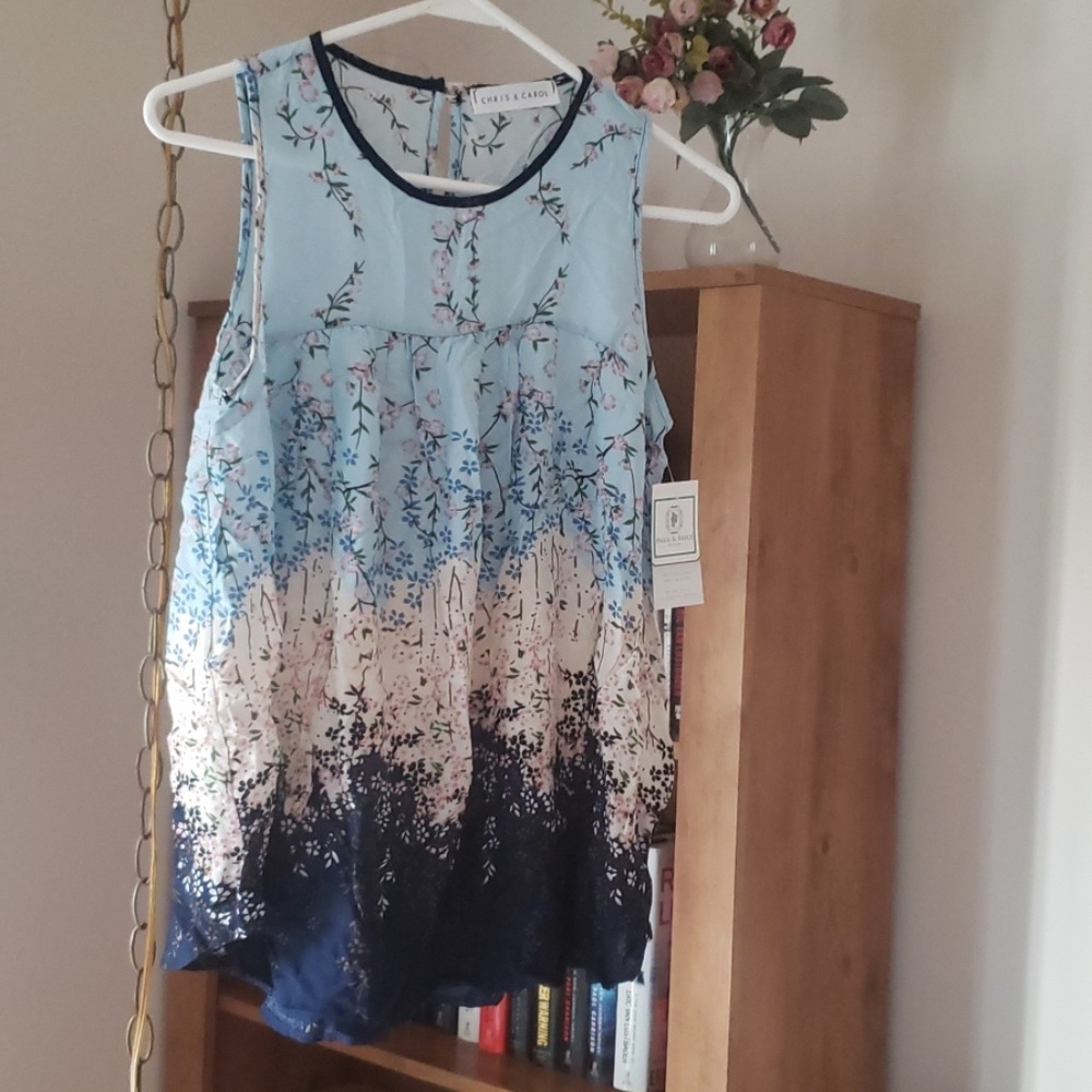 Blue casual blouse
